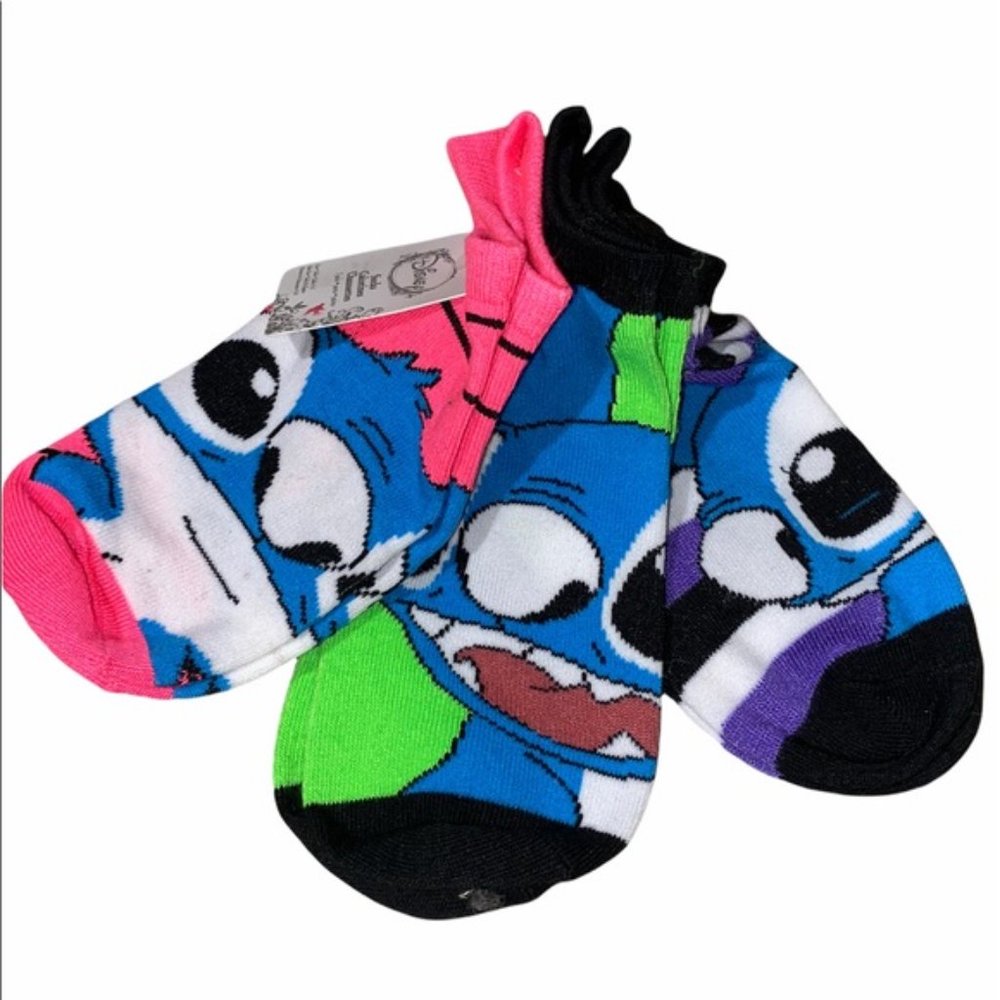 NWT Disney Stitch Lilo & Stitch Socks 3 Pack sz 9-11